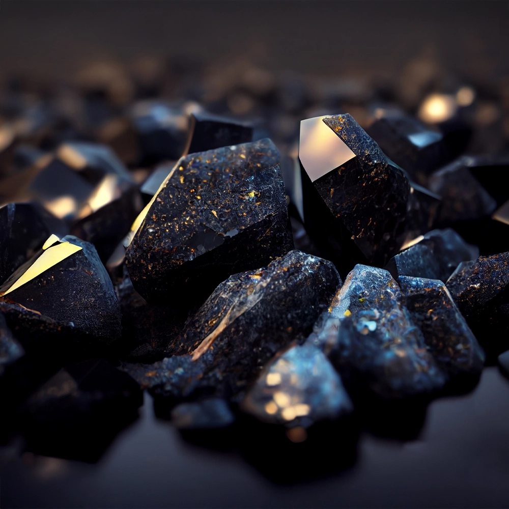 Black Obsidian in natural form