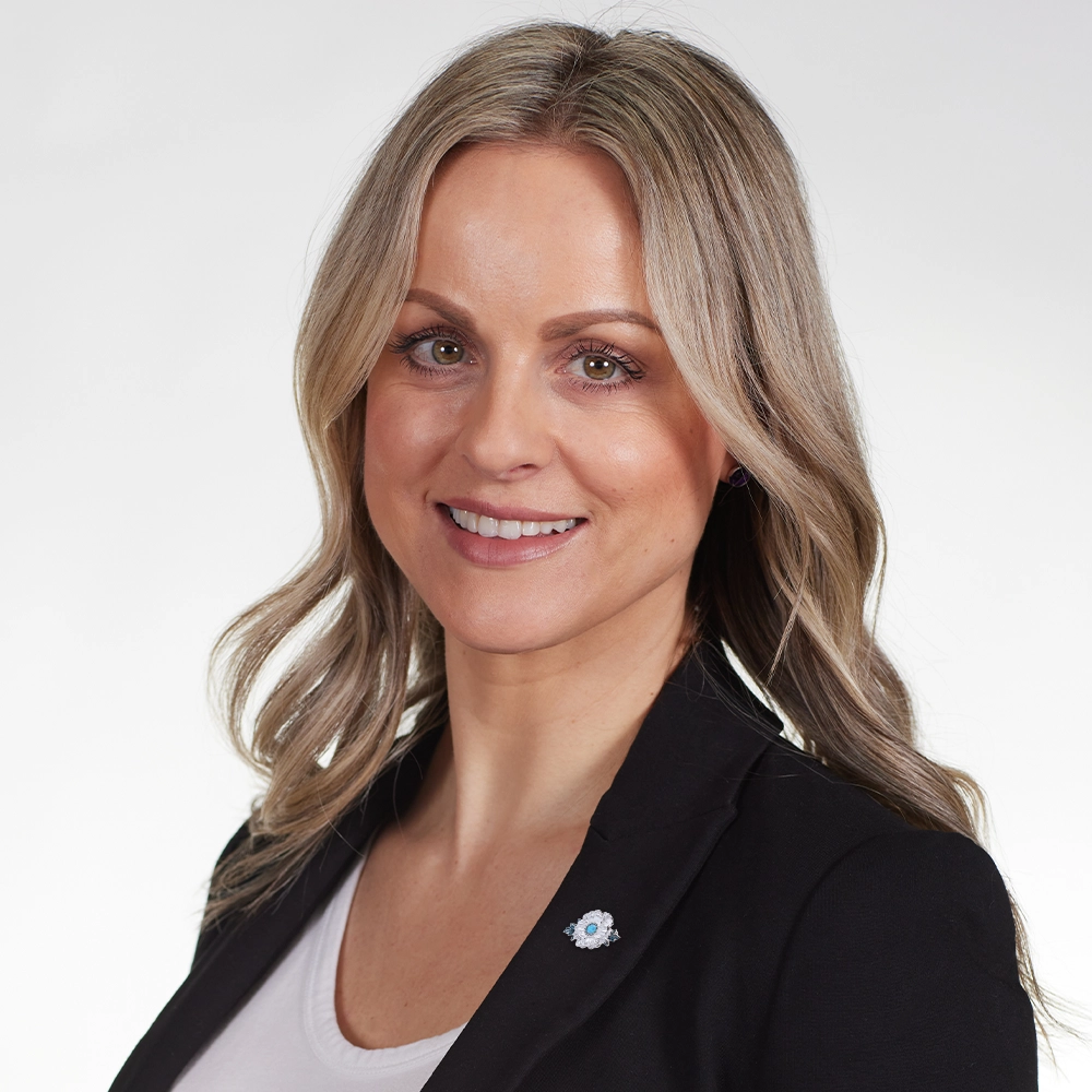 Model wearing Opal Stone Poppy Brooch