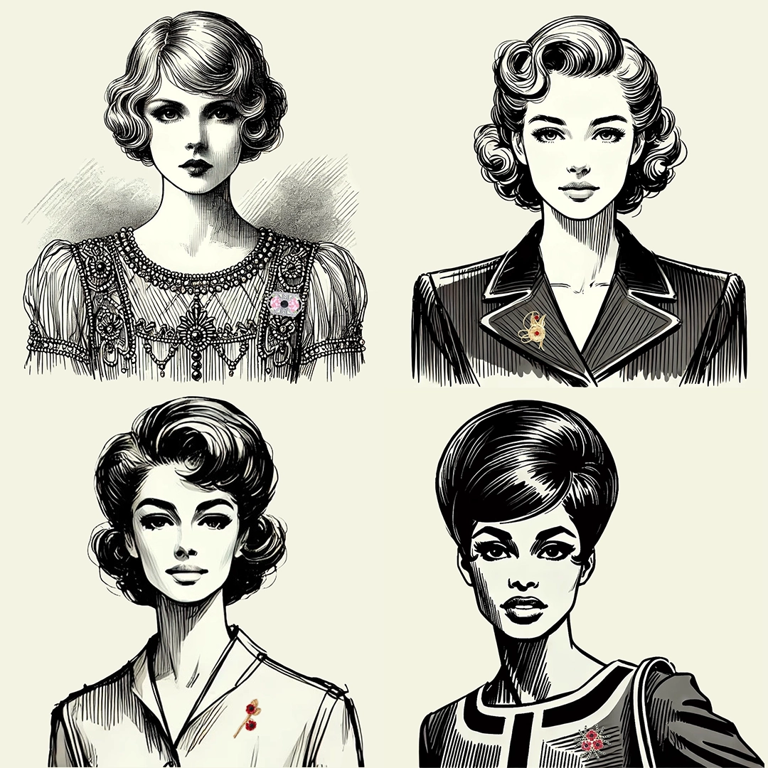 Through The Eras Brooches