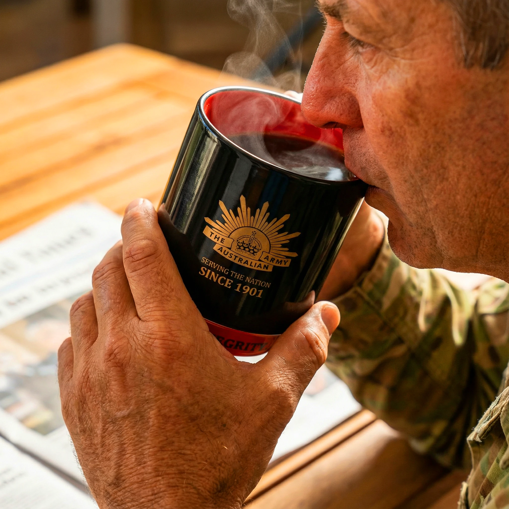 Australian Army Red Annodised LED Key Ring Torch Beam