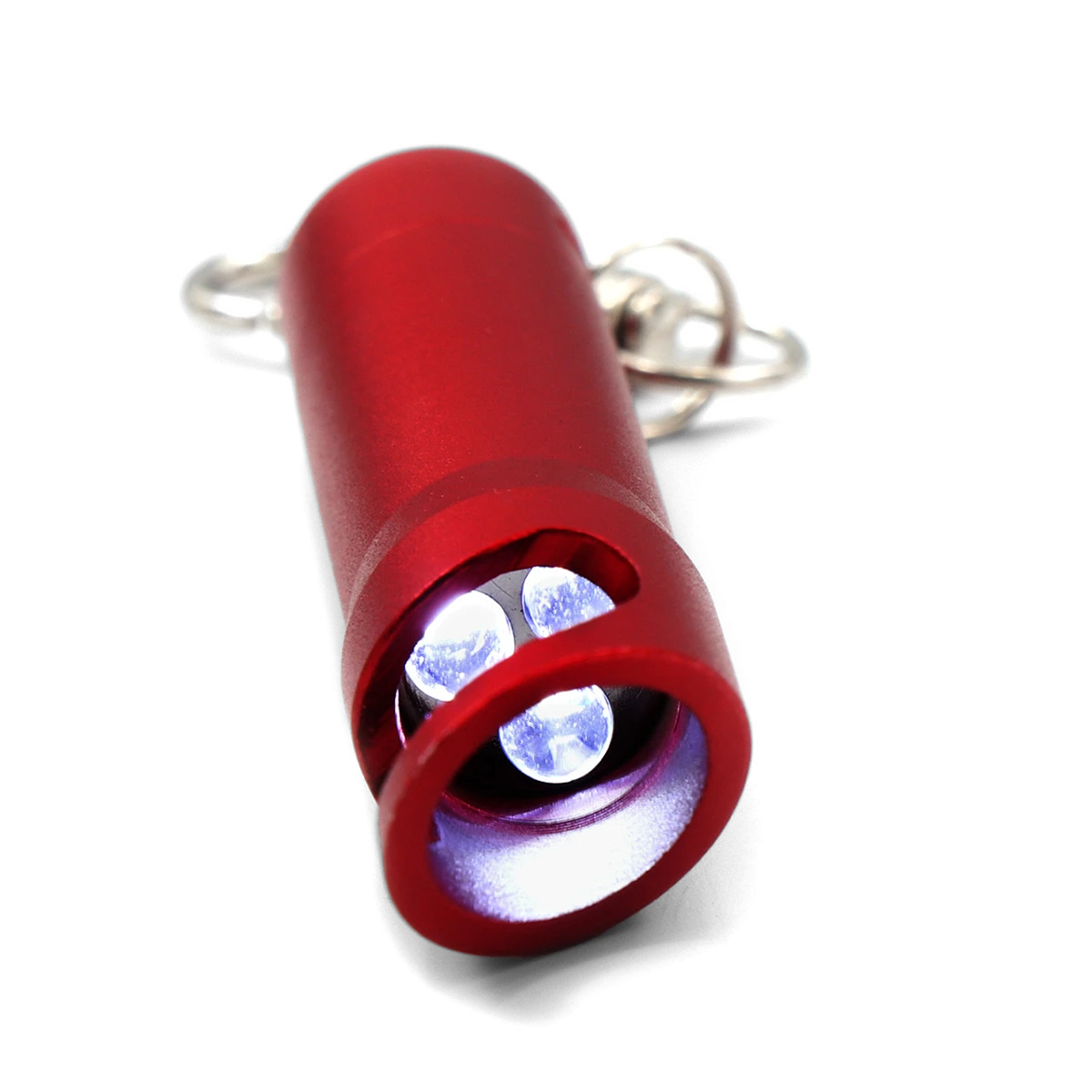 Australian Army Red Annodised LED Key Ring Torch illuminated LEDs